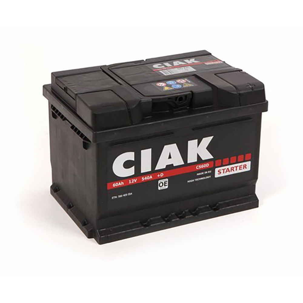 CIAK akumulator Starter 12V 60Ah D+