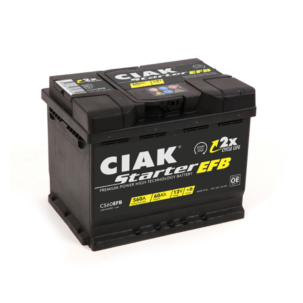 CIAK akumulator Starter EFB 12V 60Ah D+