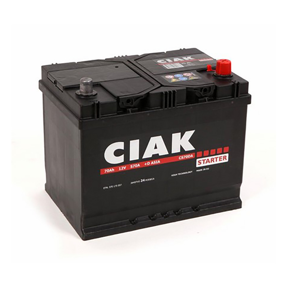CIAK akumulator Starter 12V 70Ah D+ Asia