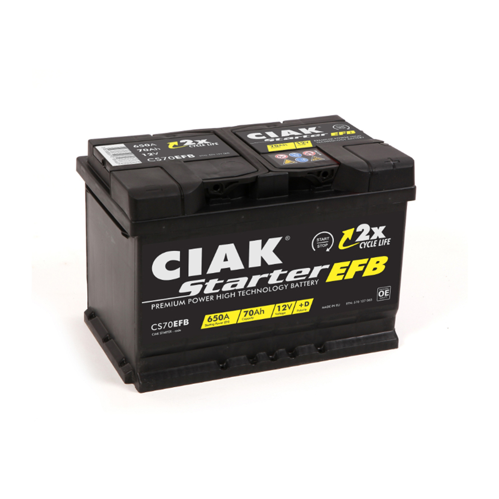 CIAK akumulator Starter EFB 12V 70Ah D+