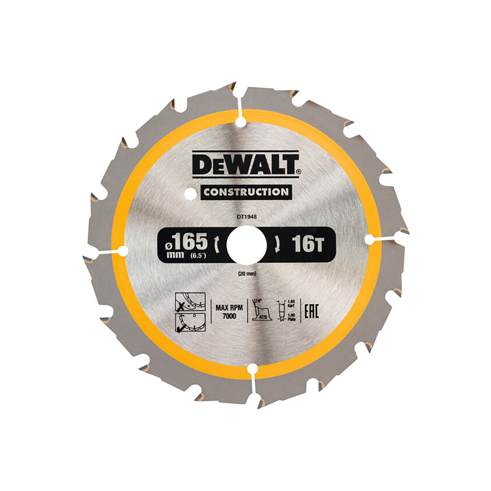 DEWALT list kružne pile 165x20x1,86 mm, 16Z DT1948