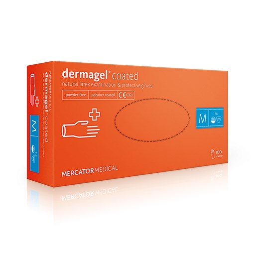 MERCATOR rukavice jednokratne Latex DERMAGEL COATED