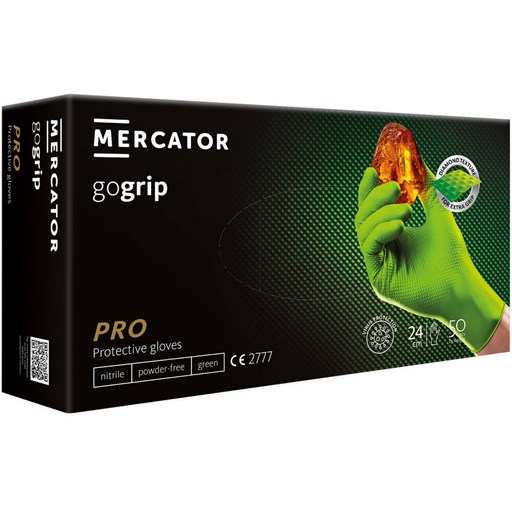 MERCATOR jednokratne rukavice GOGRIP PRO zelene bez pudera