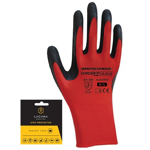 COVER GUARD rukavica poliester crvena sa crnim premazom