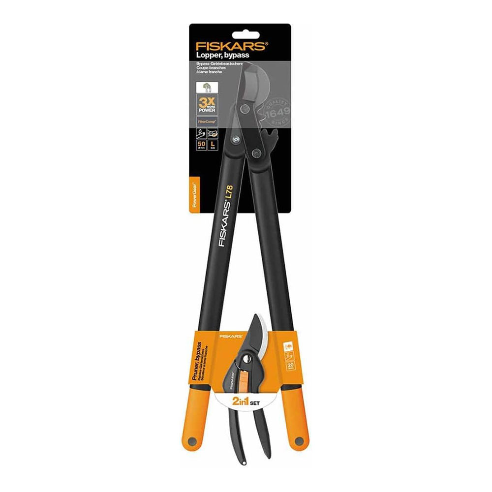 FISKARS set - škare za grane L78 + vrtne škare P26