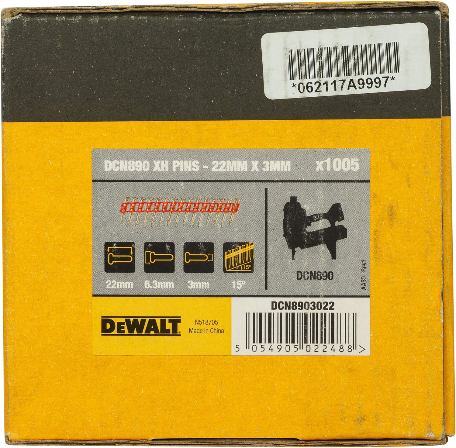 DEWALT čavli za beton DCN8903022 22x3,0 mm 1005 kom - Slika 2