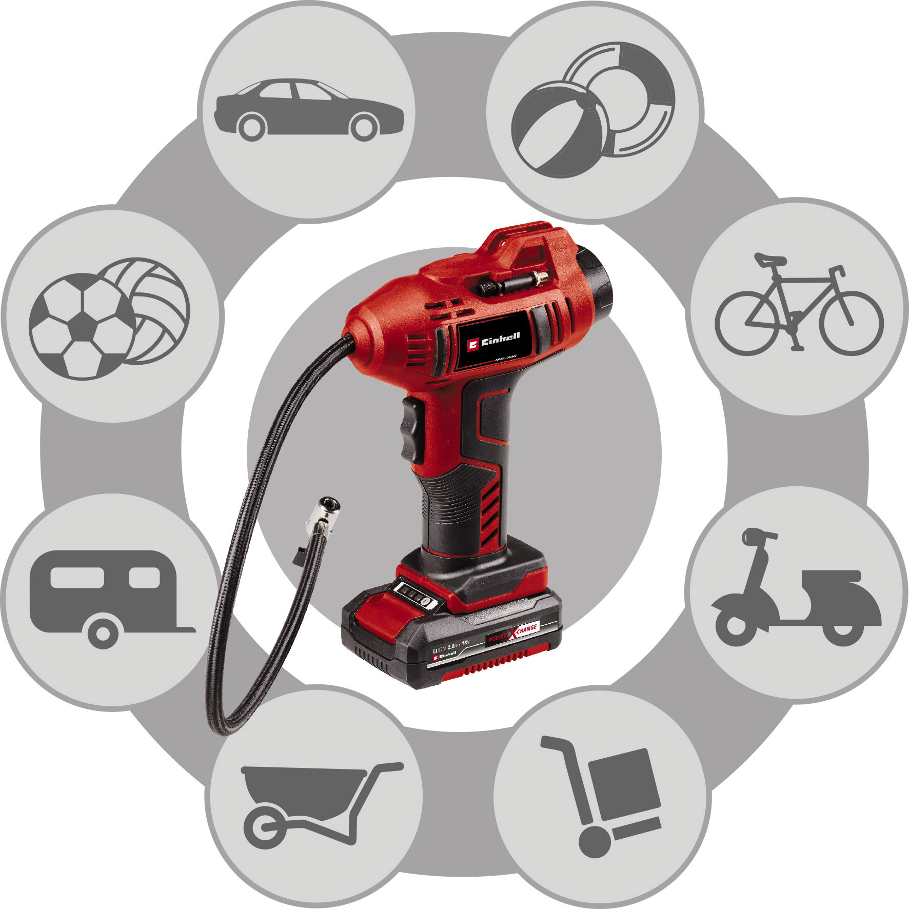 EINHELL aku ručni kompresor CE-CC 18 Li PXC 18V bez baterije - Slika 5