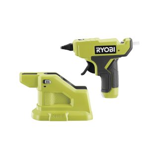 RYOBI aku pištolj za vruće lijepljenje s postoljem RGLM18-0 18V bez baterije