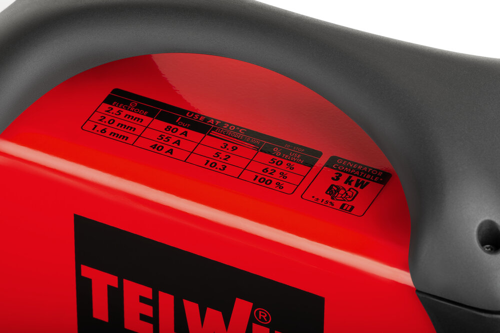 TELWIN aparat za zavarivanje rel inverter FORCE 125 80A + maska TIGER - Slika 5