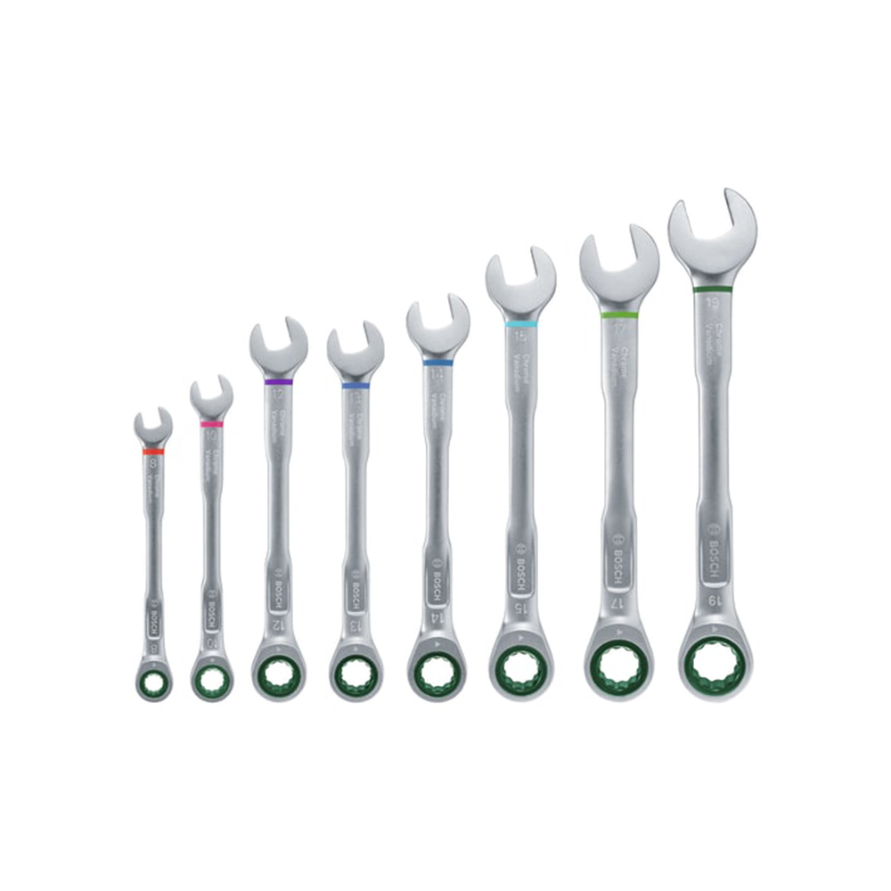 BOSCH set ključeva s račnom 8-19 mm 8-dijelni