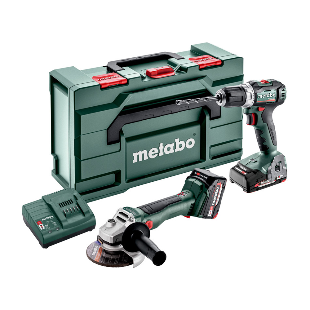 METABO aku set Combo 2.6.5 - bušilica-odvijač BS 18 L BL + aku kutna brusilica W 18 L BL 9-125