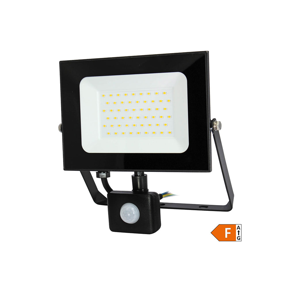 COMMEL LED reflektor 50W, 4000K, 4250lm, crni, detektor pokreta 307-259