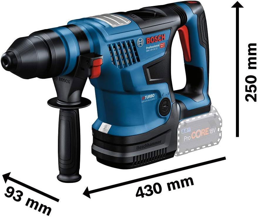 BOSCH aku bušaći čekić GBH 18V-34 CF 2xAku 18V 8,0Ah kovčeg - Slika 2