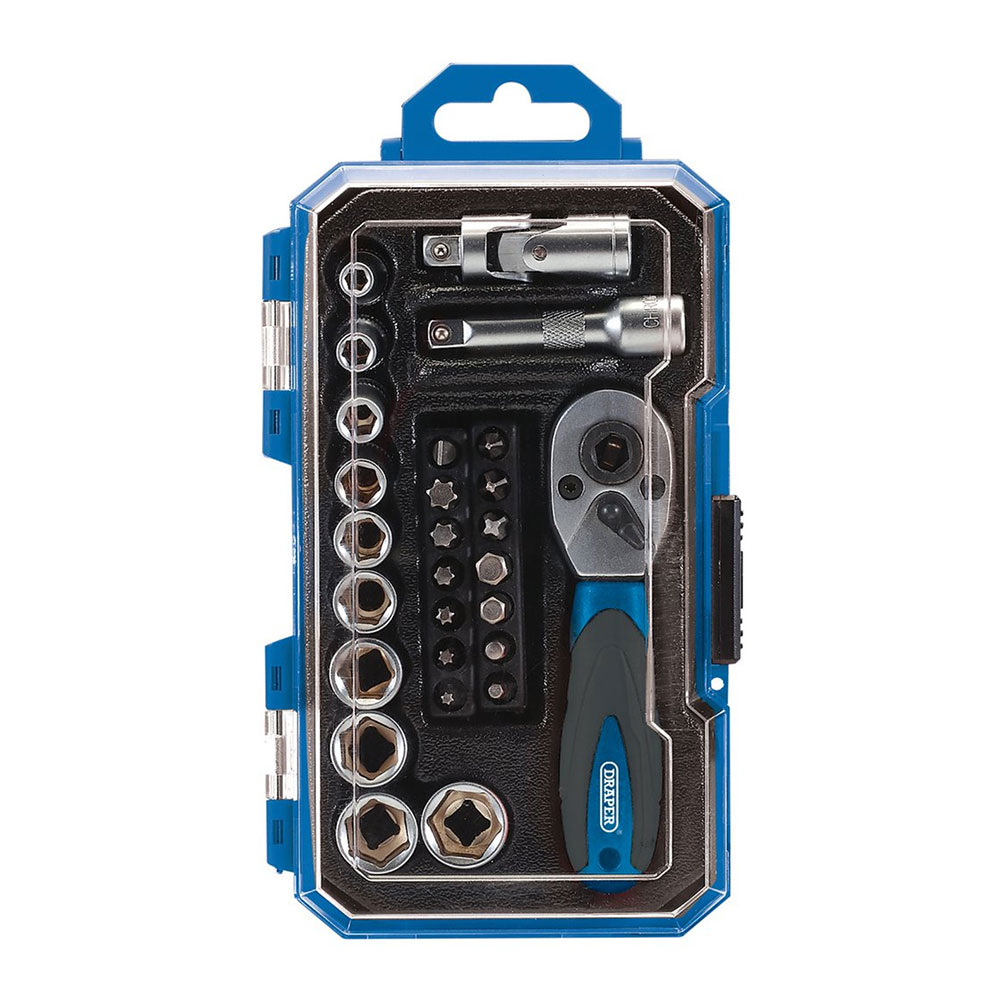 DRAPER set nasadnih ključeva s račnom 1/4" 4-13 mm 27 dj. 04778-DRP