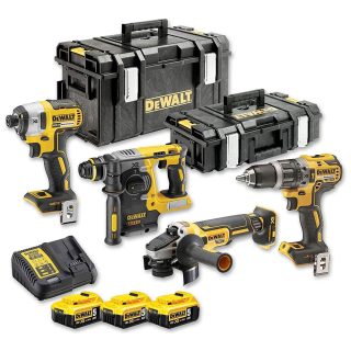 DEWALT aku set DCK422P3T-QW - aku bušaći čekić DCH273  + aku kutna brusilica DCG405N + aku udarna bušilica DCD796 + aku udarni odvijač DCF887 XR