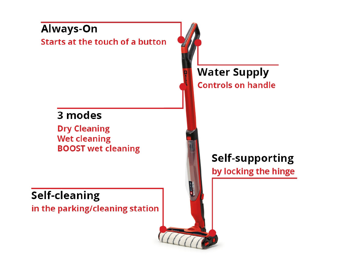 EINHELL aku čistač tvrde podloge CLEANEXXO PXC 18V bez baterije - Slika 2