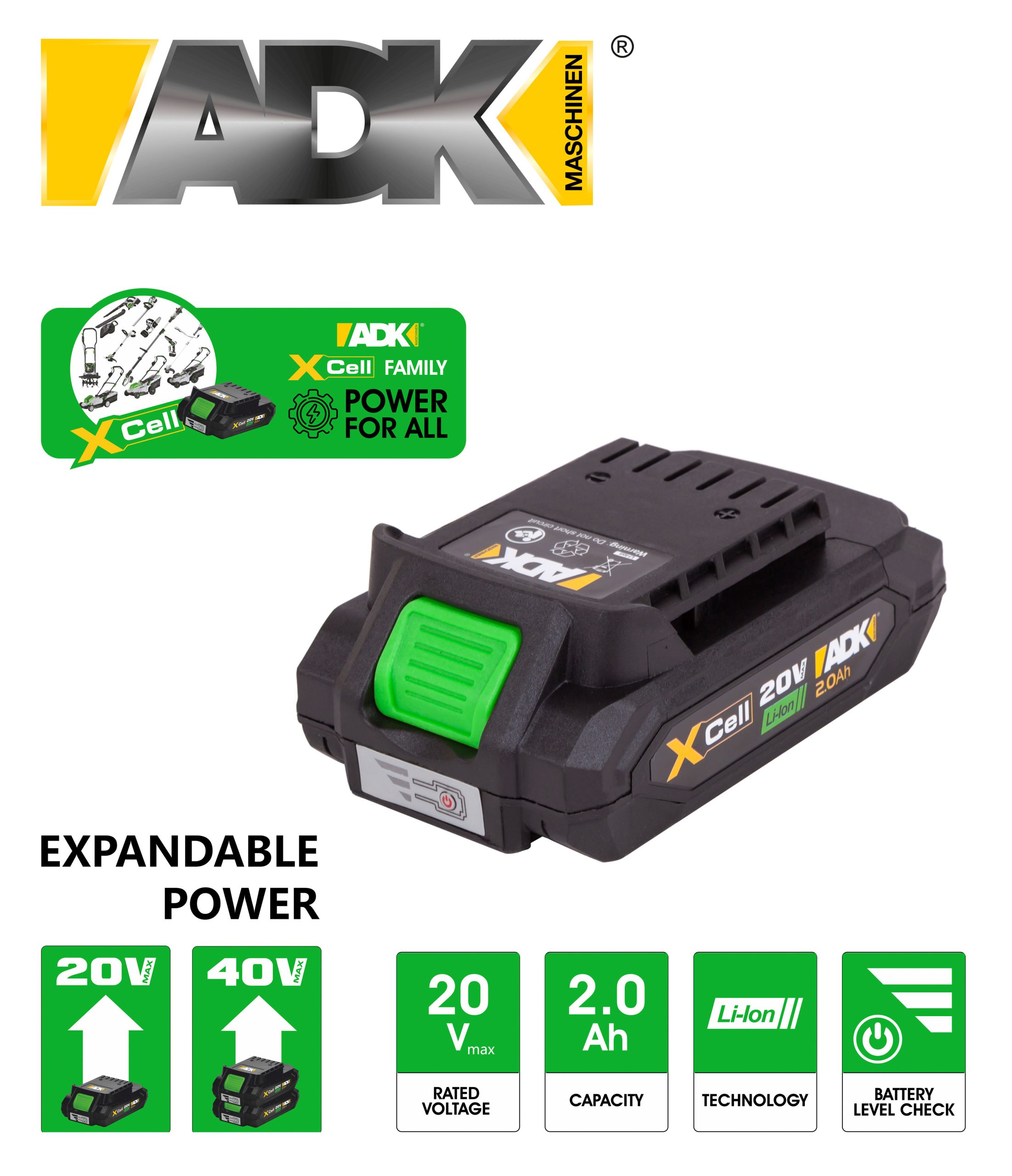 ADK akumulator SF8M12503 20V 2,0Ah Li-ion Xcell - Slika 2