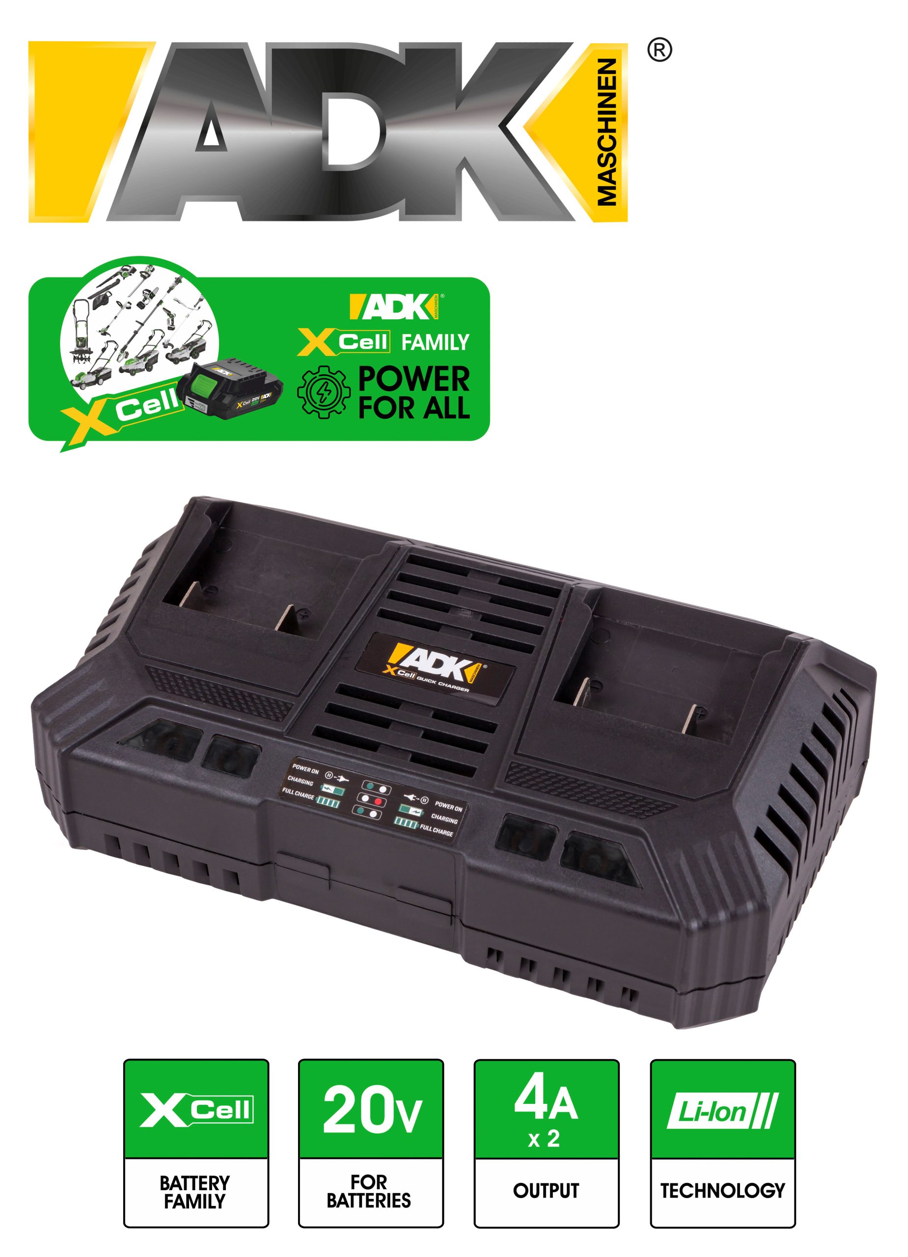 ADK brzi punjač dvostruki SF8M240 20V Li-ion Xcell - Slika 2