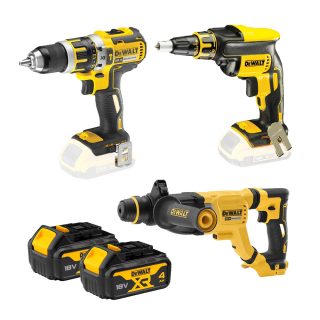 DEWALT aku set DC99431 - aku udarna bušilica DCD795 + aku odvijač DCF620 + aku bušaći čekić DCH263 XR 2xAku 18V 4,0Ah