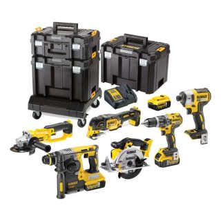 DEWALT aku set DCK654P3T-QW - DCD796 + DCF887 + DCS355 + DCG412 + DCS391 + DCH273 XR 3xAku 18V 5,0Ah kovčeg
