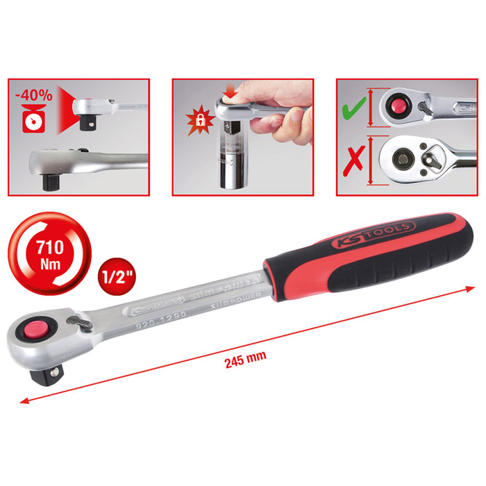 KS TOOLS račna 1/2" 72 zuba 9201290-KST - Slika 3