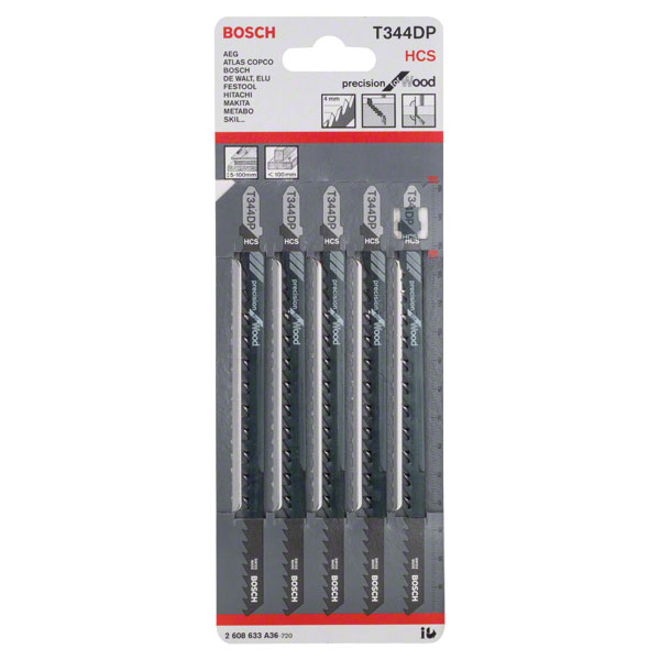 BOSCH list ubodne pile za drvo T344 DP, 5 kom - Slika 2