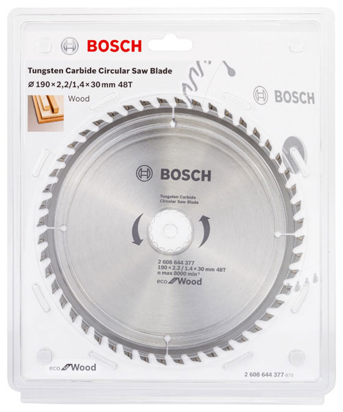 BOSCH list kružne pile 190x30/16x2,2 mm, 48Z, Eco for Wood - Slika 2