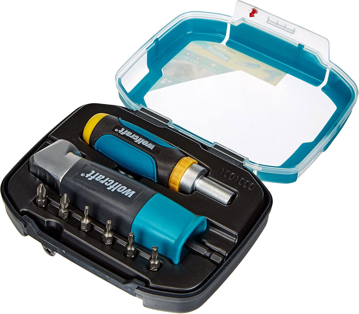 WOLFCRAFT set bitova s držačem i račnom 8-dijelni W1001000 - Slika 2
