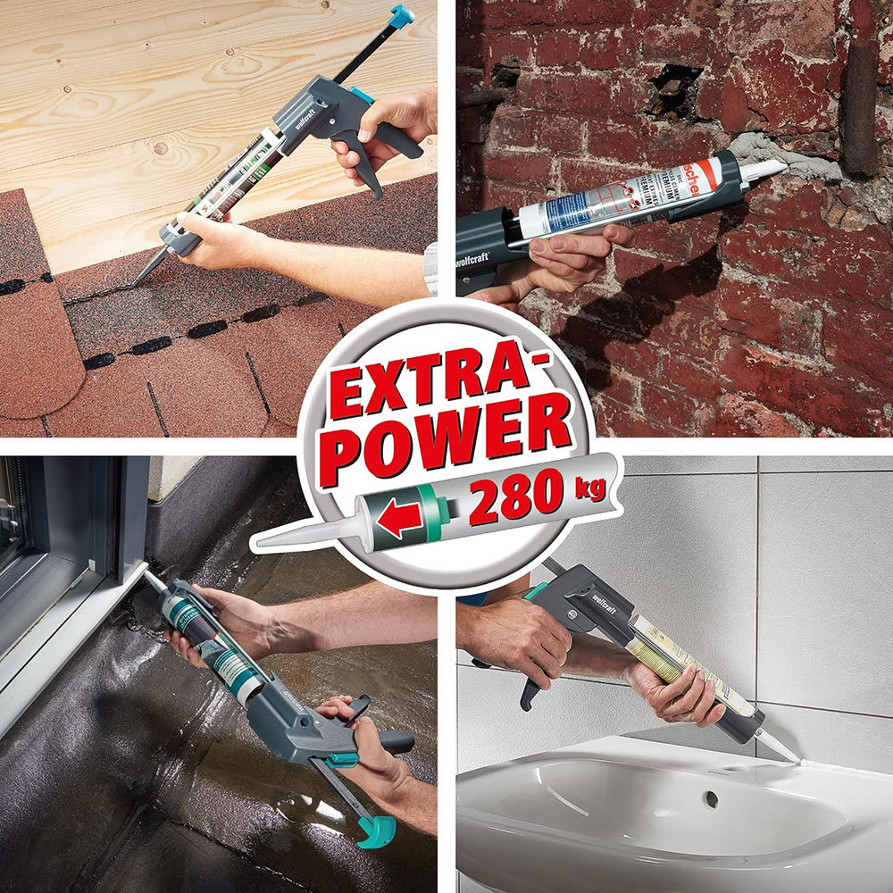WOLFCRAFT pištolj za kartuše/ silikon MG 600 PRO 310 ml W4356000 - Slika 2
