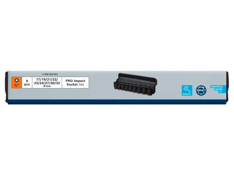 BOSCH set nasadnih ključeva 3/4”, 17-32 mm 9 dj. - Slika 3