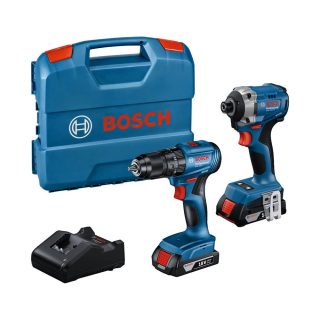 BOSCH aku set - aku bušilica-izvijač GSB 185-LI + aku udarni stezač GDX 18V-285 2xAku 18V 2,0Ah kovčeg