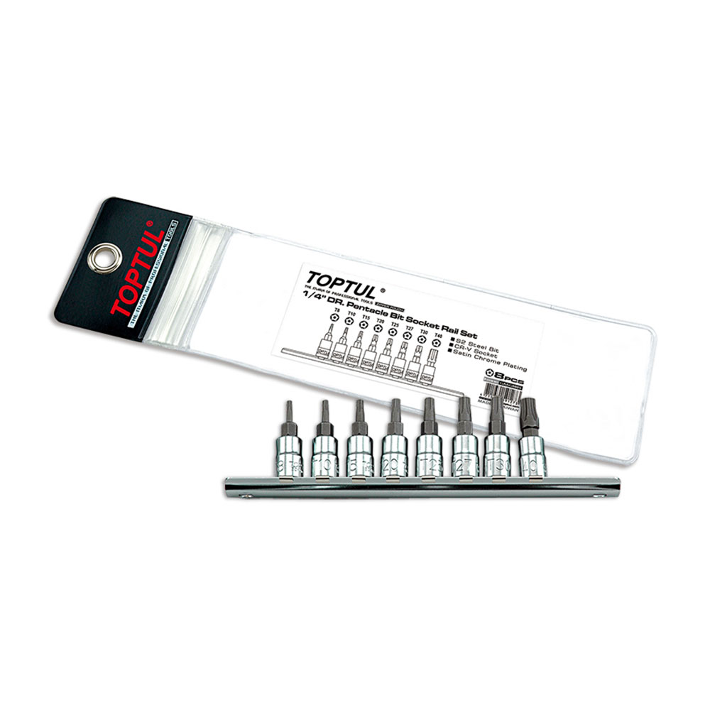 TOPTUL set nasadnih bitova 1/4" T8-T40 8 dj. GAAG0805-TPL