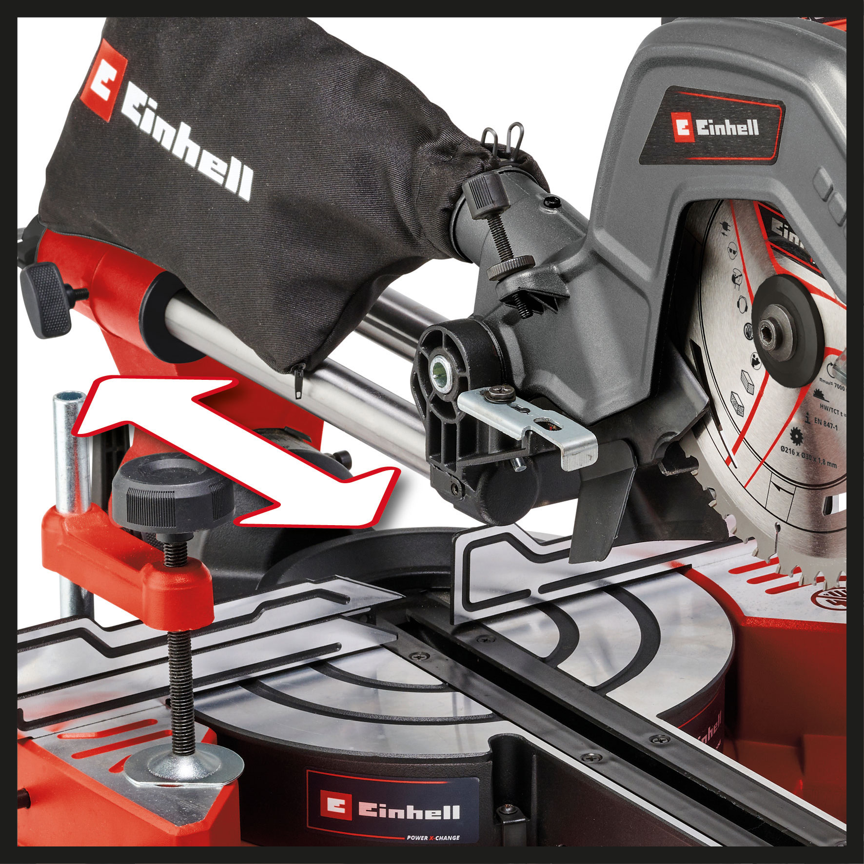 EINHELL aku potezno preklopna pila TE-SM 36/8 L Li PXC 18+18V bez baterije - Slika 7