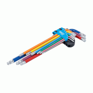 BGS set Torx ključeva dugih u boji s kuglicom T10-T50 9dj. Pro+ 74468