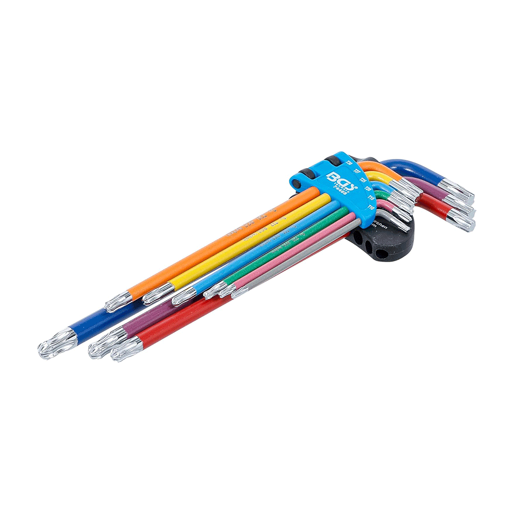 BGS set Torx ključeva dugih u boji s kuglicom T10-T50 9dj. Pro+ 74468