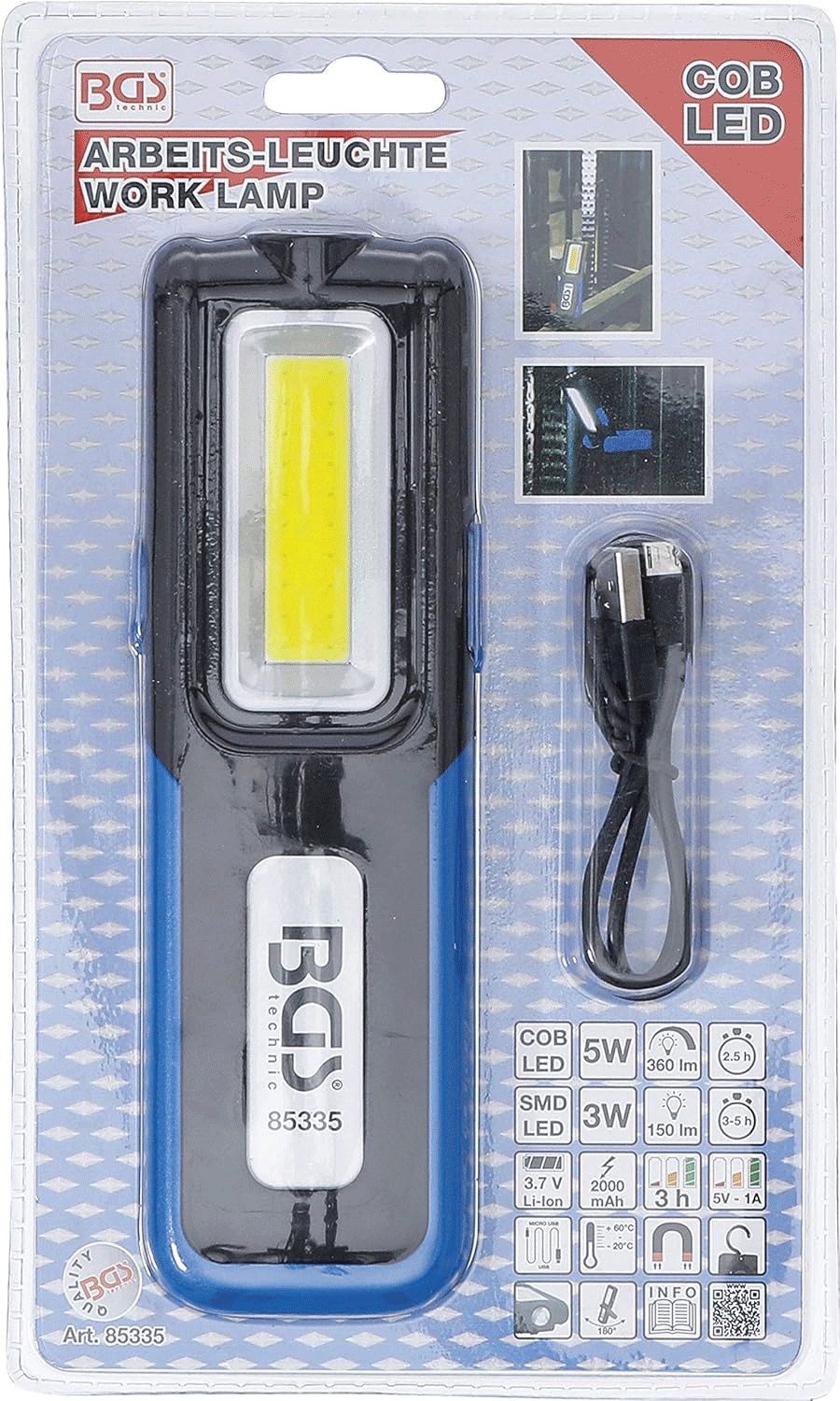 BGS LED radna svjetiljka sa COB svjetlom preklopna 180-400 Ium 85335 - Slika 2