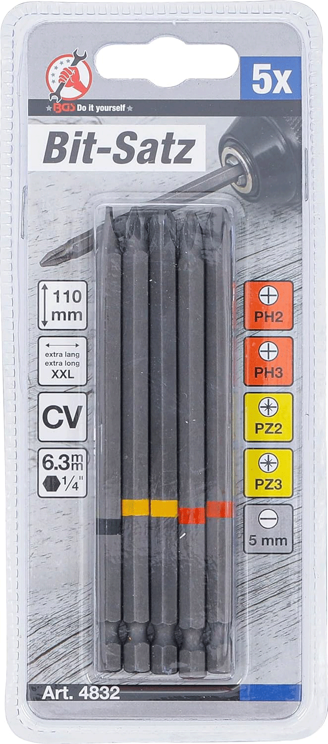 BGS set bitova PH PZ SL 110 mm 5/1 4832 - Slika 3
