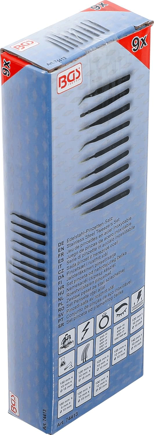 BGS set pinceta od nehrđajućeg čelika 9 dj. 74413 - Slika 4