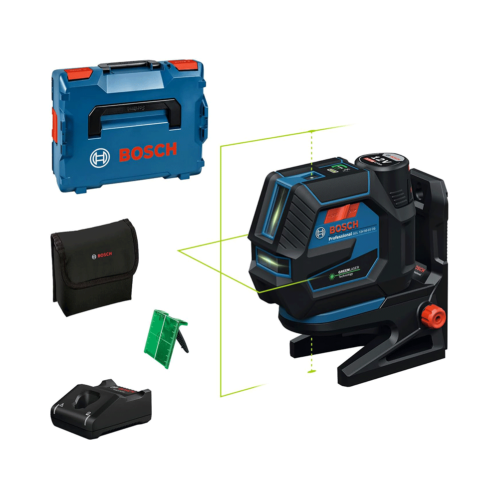 BOSCH križni laserski nivelir GCL 12V-50-22 CG 12V 2,0Ah L-Boxx