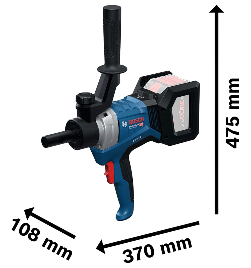 BOSCH aku mješalica za boju i ljepilo GRW 18V-120 18V bez baterije - Slika 2