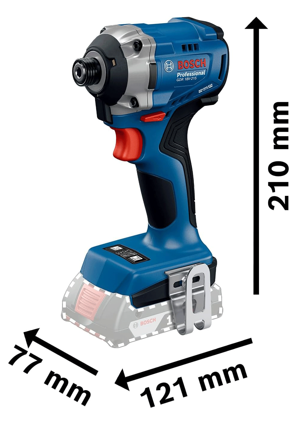 BOSCH aku udarni odvijač GDR 18V-215 18V bez baterije - Slika 2