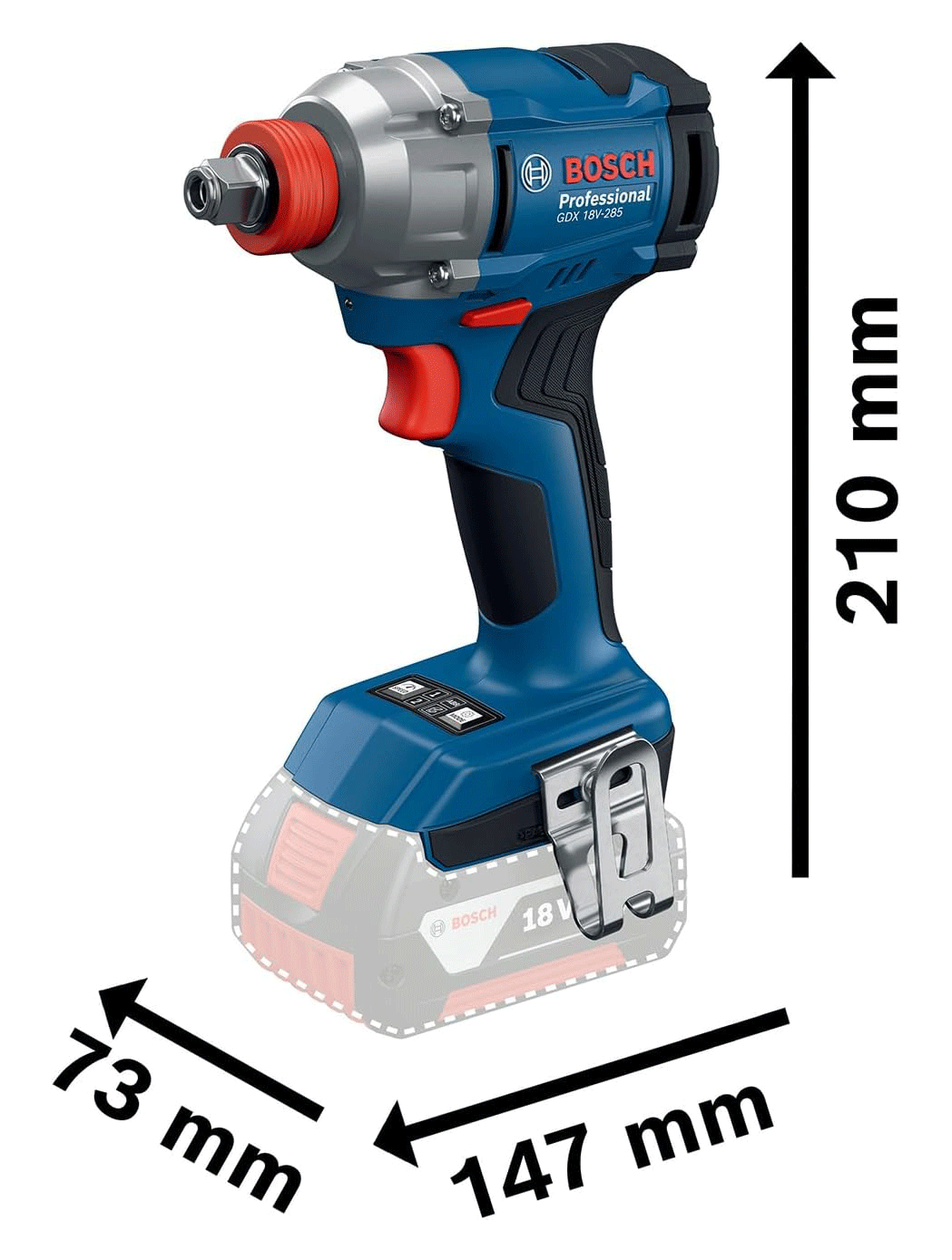 BOSCH aku udarni odvijač GDX 18V-285 bez baterije - Slika 2