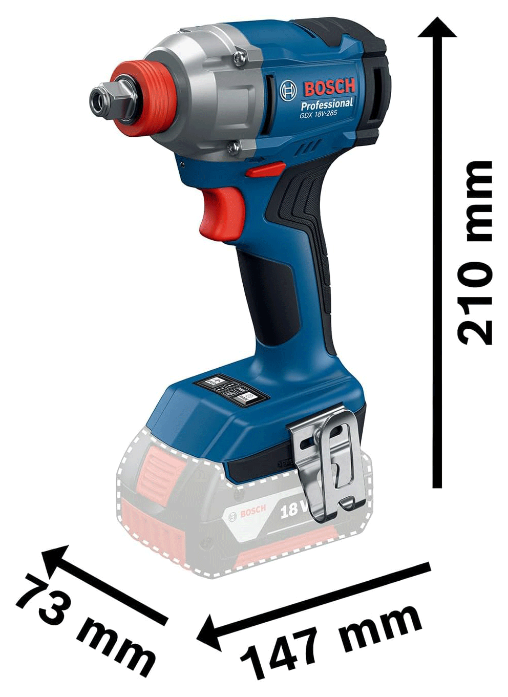BOSCH aku udarni odvijač GDX 18V-285 2xAku 18V 2,0Ah kovčeg - Slika 2