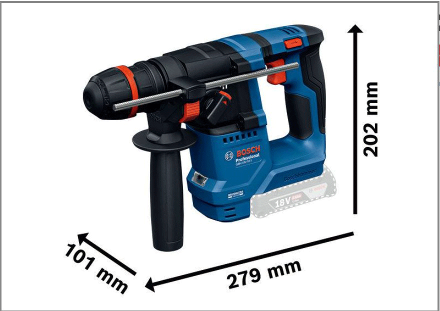 BOSCH aku bušaći čekić GBH 18V-18 X 18V bez baterije - Slika 2