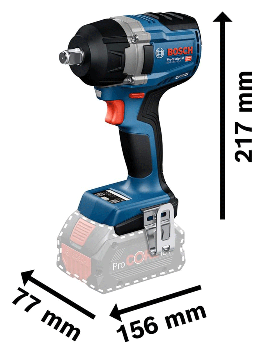 BOSCH aku udarni odvijač GDS 18V-750 C 18V bez baterije L-Boxx - Slika 3