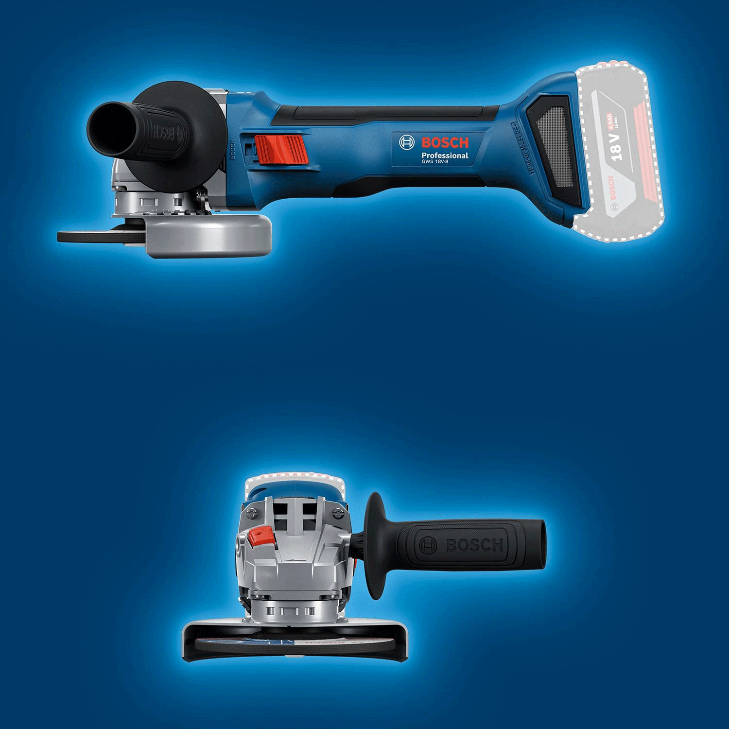 BOSCH aku kutna brusilica GWS 18V-8 18V bez baterije L-Boxx - Slika 3