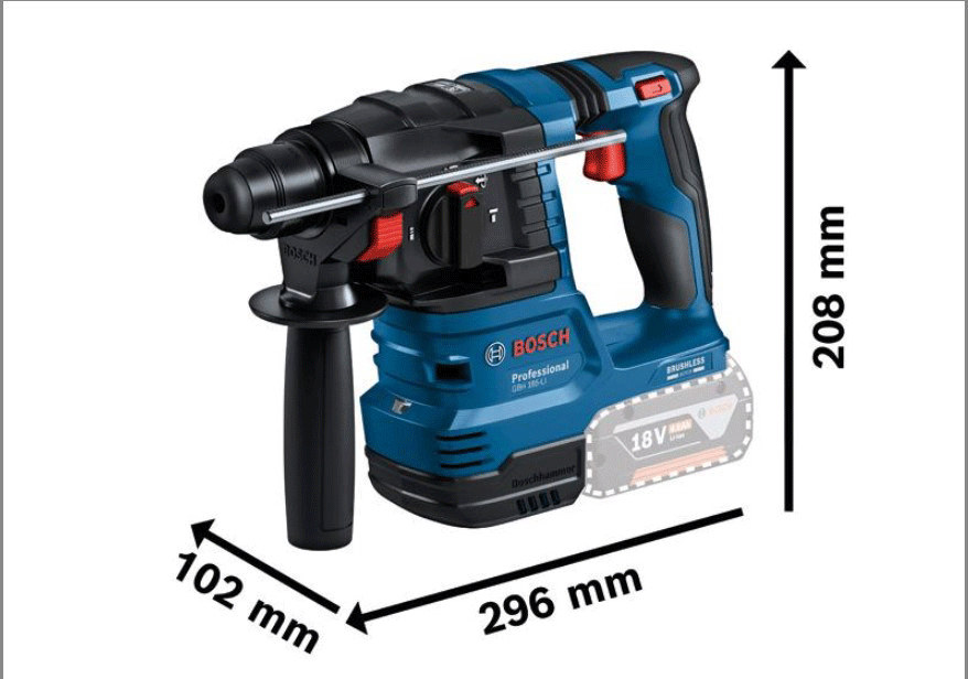 BOSCH aku set - aku bušaći čekić GBH 18V-22 + aku bušilica GSR 18V-45 2xAku 18V 4,0Ah + pribor - Slika 3