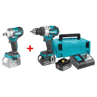 MAKITA aku bušilica-odvijač DDF489RTJ + aku odvijač DTW301Z 2xAku 18V 5,0Ah kovčeg