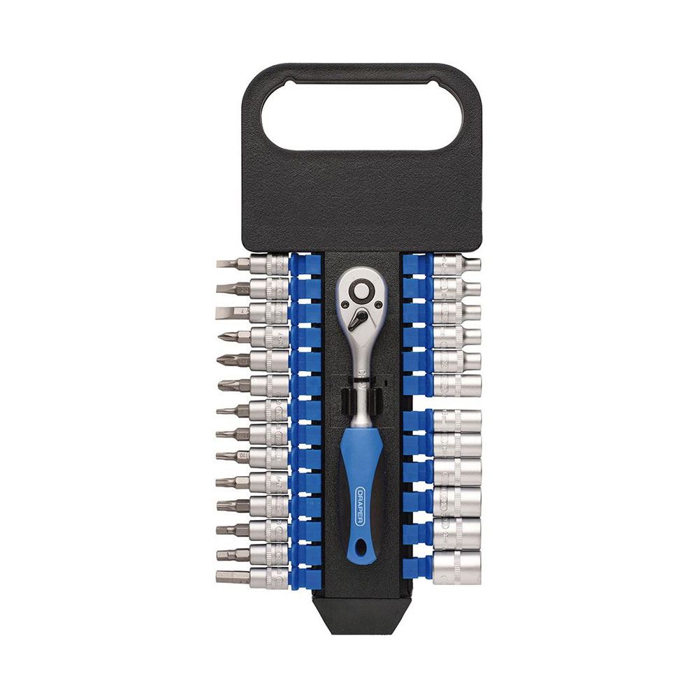 DRAPER set nasadnih ključeva i bitova s račnom 1/4'' 4-13 mm 27 dj. 16370-DRP