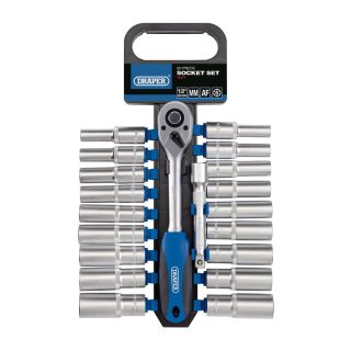 DRAPER set nasadnih ključeva 1/2'' 10-22 mm + 3/8-7/8" AF 41 dj. 16377-DRP